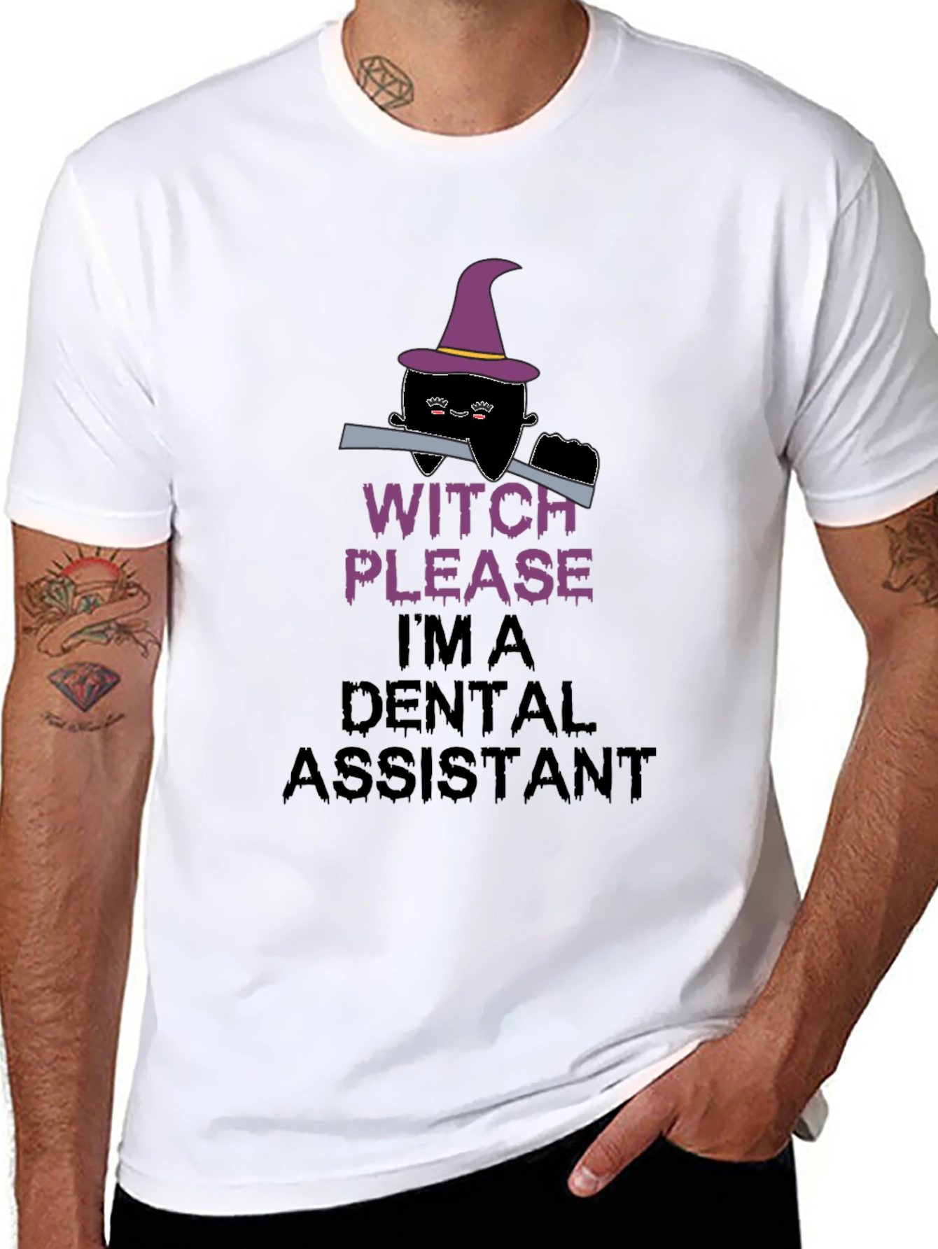 Witch Please Dental Assistant Black T-Shirt