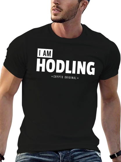 I AM HODLING Crypto Original Black T-Shirt