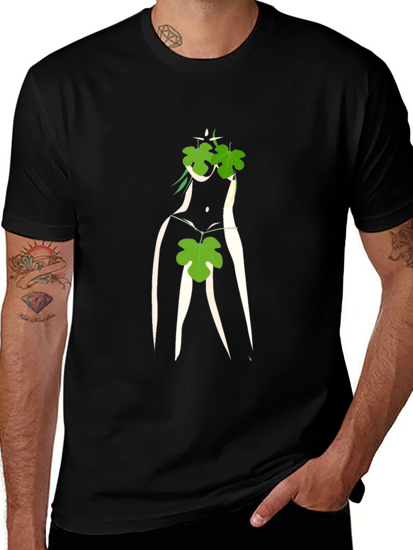 Fig Leaf Graphic Black T-Shirt