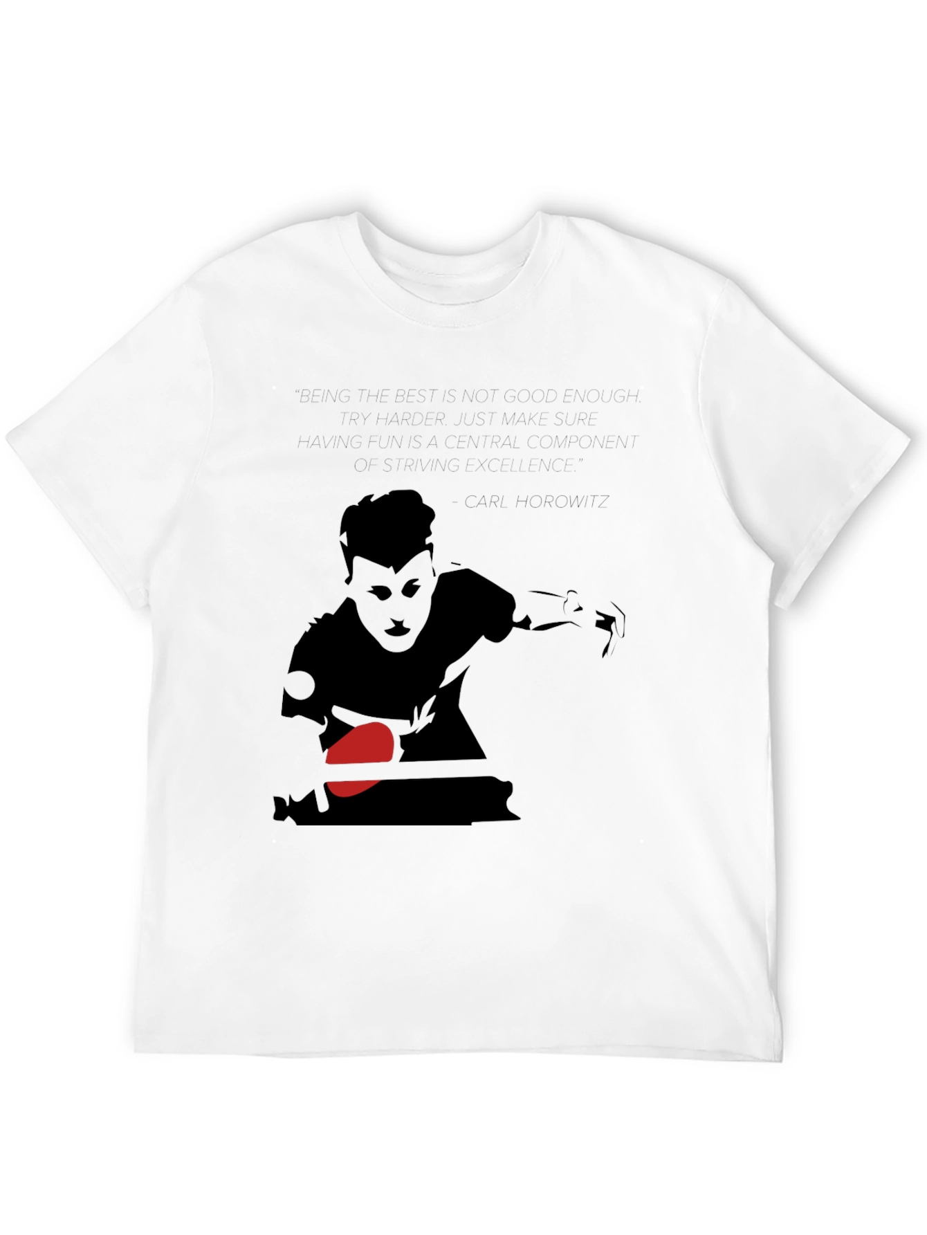 Table Tennis Player Graphic T-Shirt - Cool Black Tee