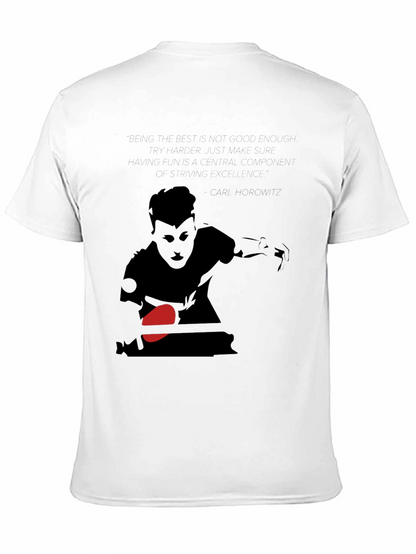 Table Tennis Player Graphic T-Shirt - Cool Black Tee
