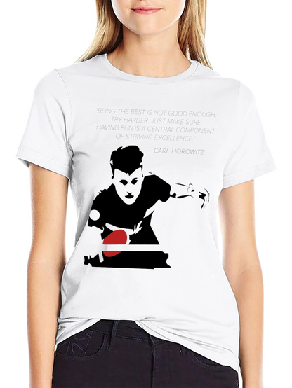 Table Tennis Player Graphic T-Shirt - Cool Black Tee