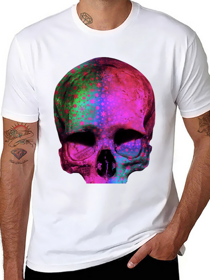 Psychedelic Skull Graphic Print Tee