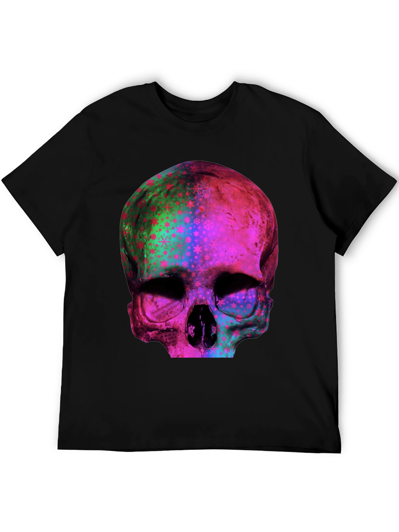 Psychedelic Skull Graphic Print Tee