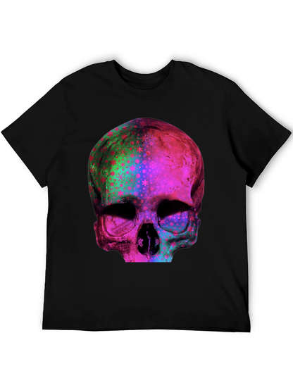Psychedelic Skull Graphic Print Tee