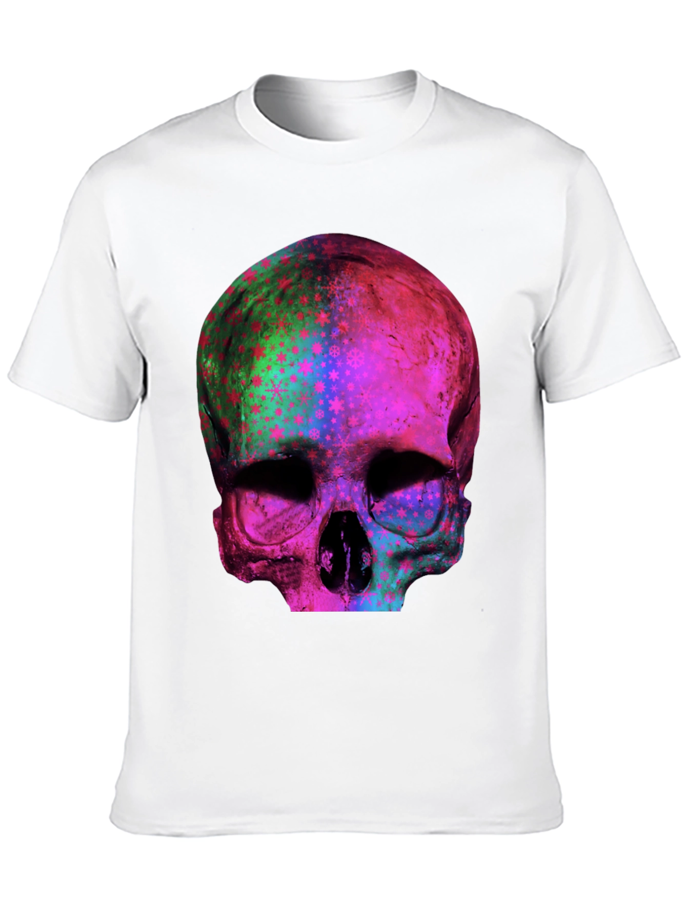 Psychedelic Skull Graphic Print Tee