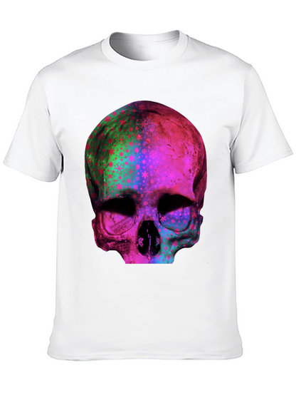 Psychedelic Skull Graphic Print Tee