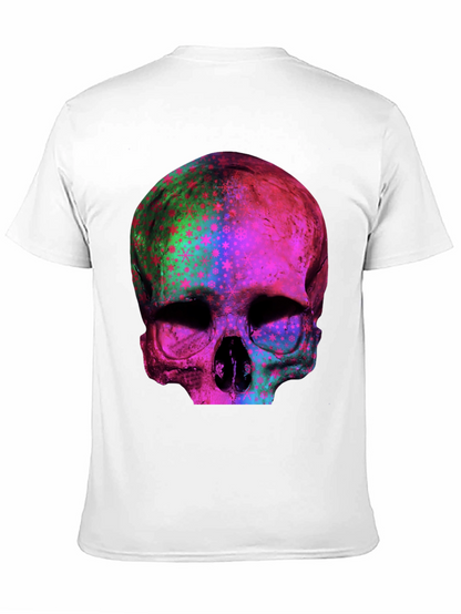 Psychedelic Skull Graphic Print Tee