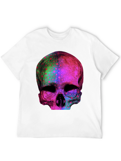 Psychedelic Skull Graphic Print Tee