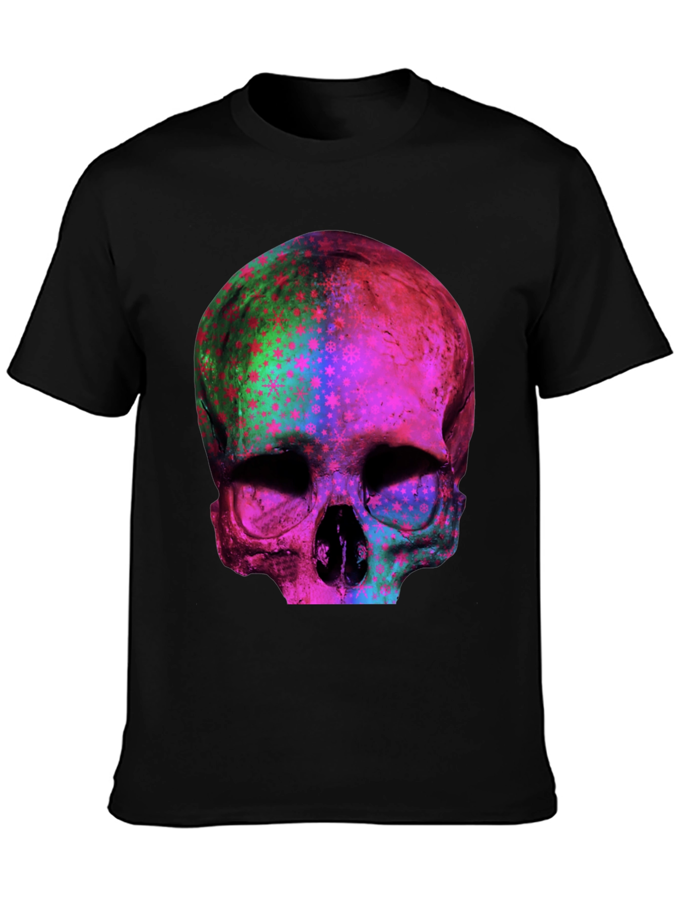 Psychedelic Skull Graphic Print Tee