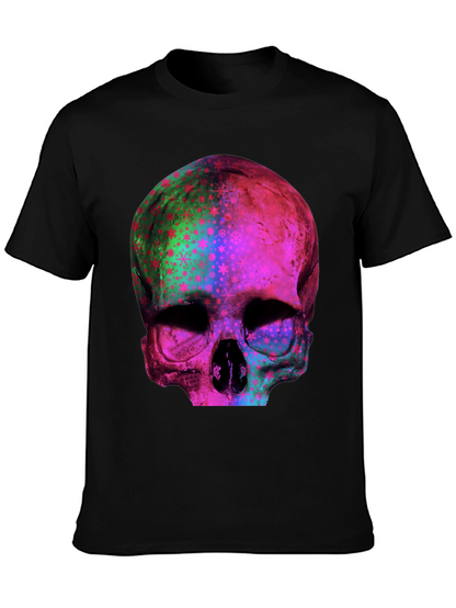Psychedelic Skull Graphic Print Tee
