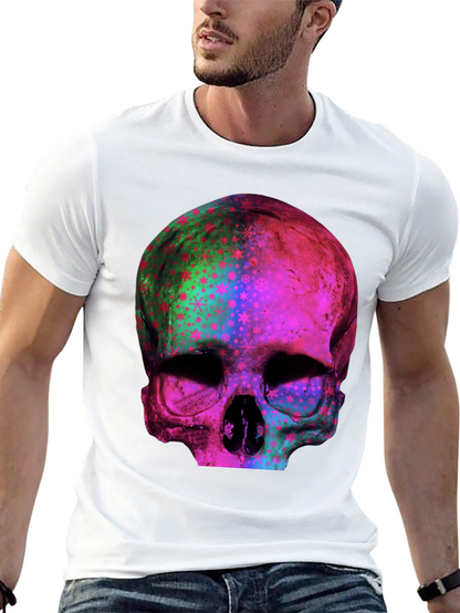 Psychedelic Skull Graphic Print Tee