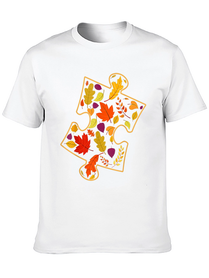 Autumn Leaves Puzzle Piece T-Shirt