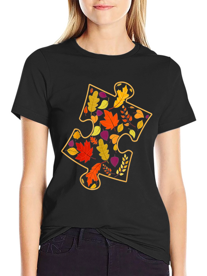 Autumn Leaves Puzzle Piece T-Shirt