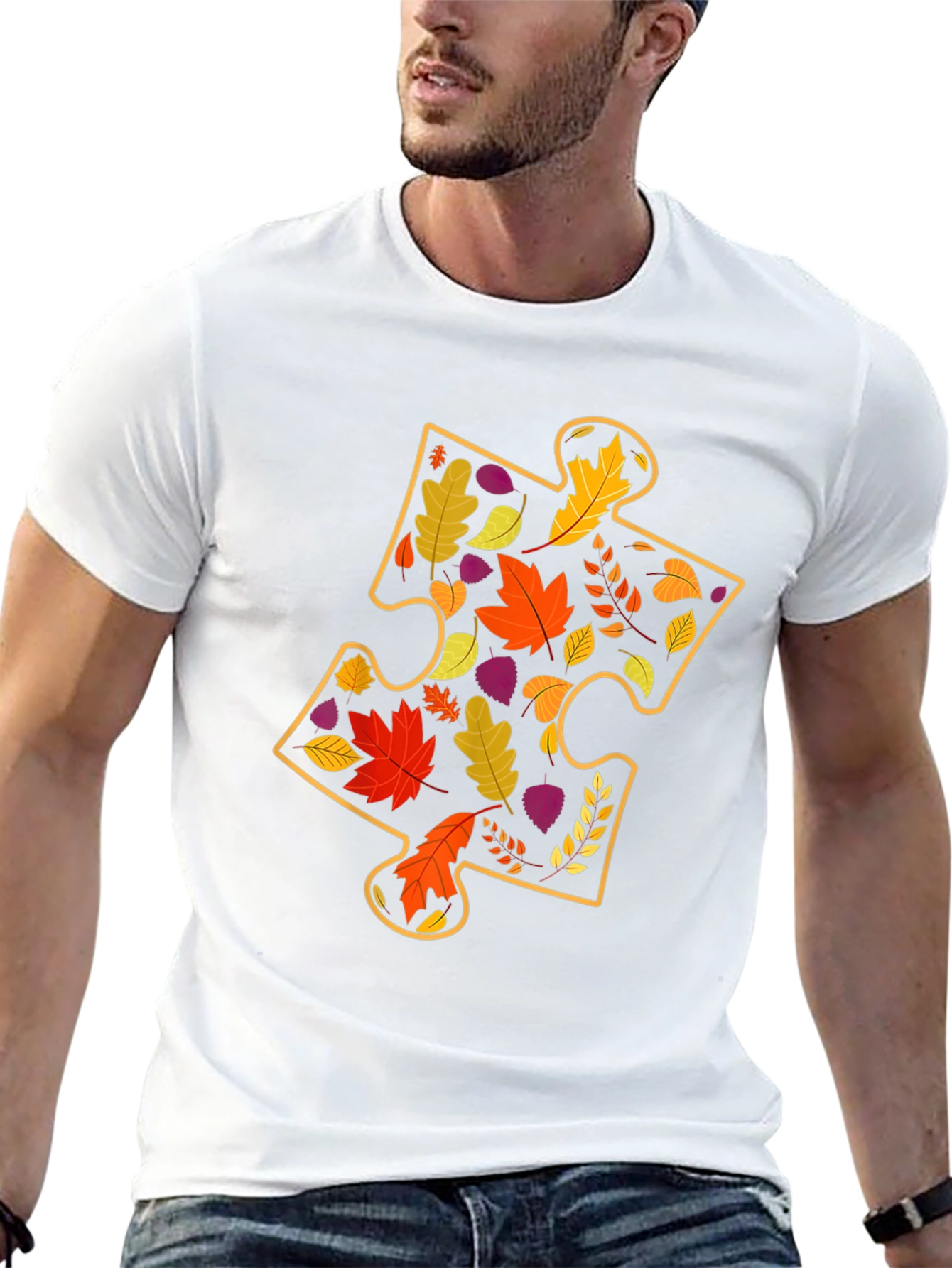 Autumn Leaves Puzzle Piece T-Shirt