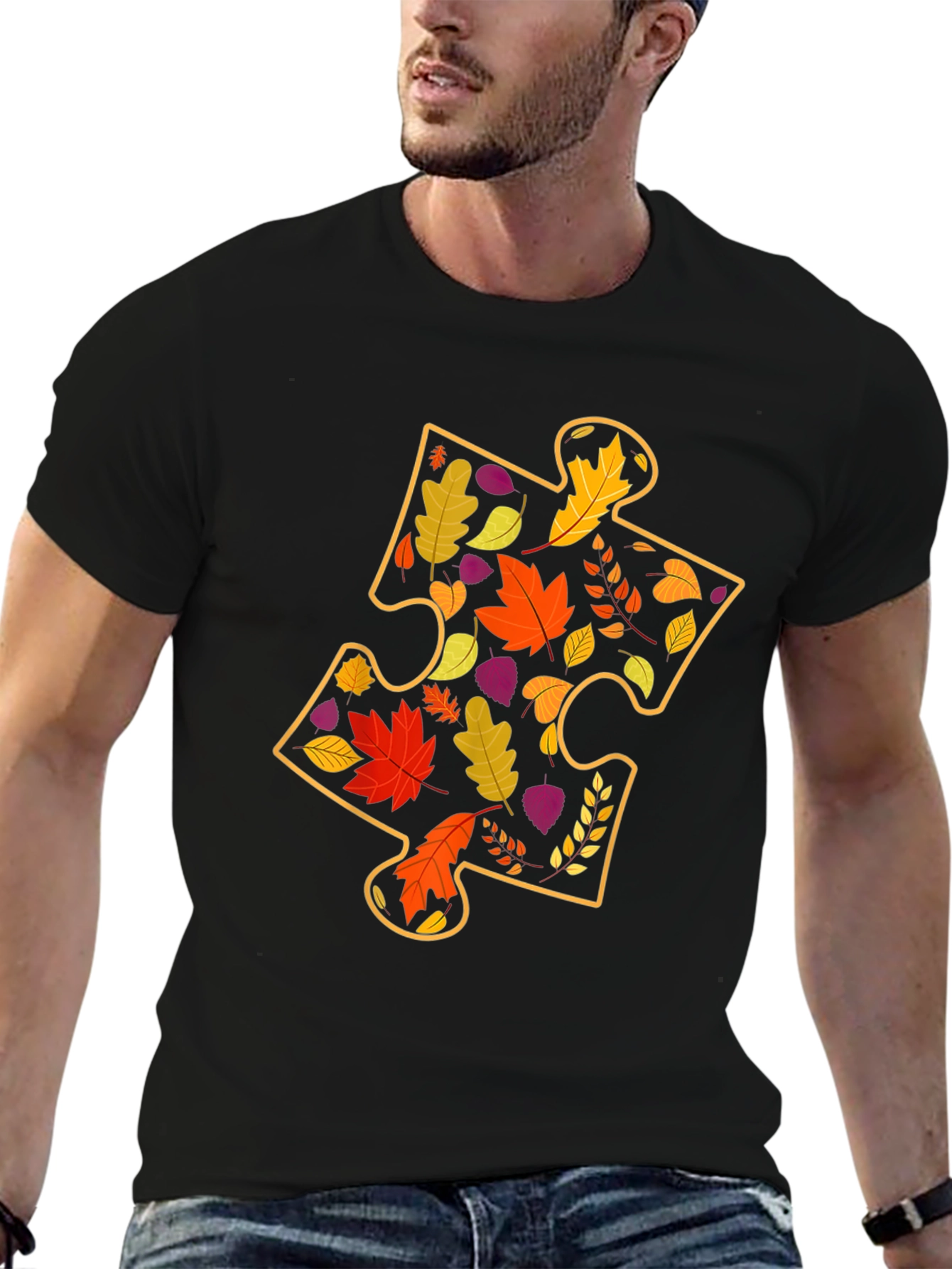 Autumn Leaves Puzzle Piece T-Shirt