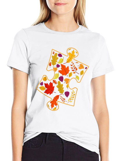 Autumn Leaves Puzzle Piece T-Shirt