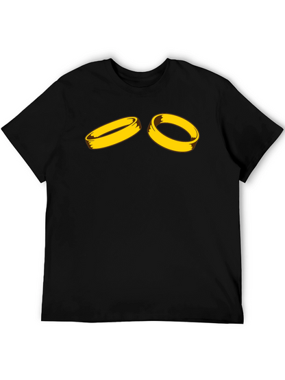 Golden Ring Graphic Black T-Shirt