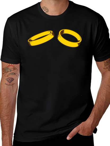 Golden Ring Graphic Black T-Shirt