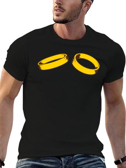 Golden Ring Graphic Black T-Shirt