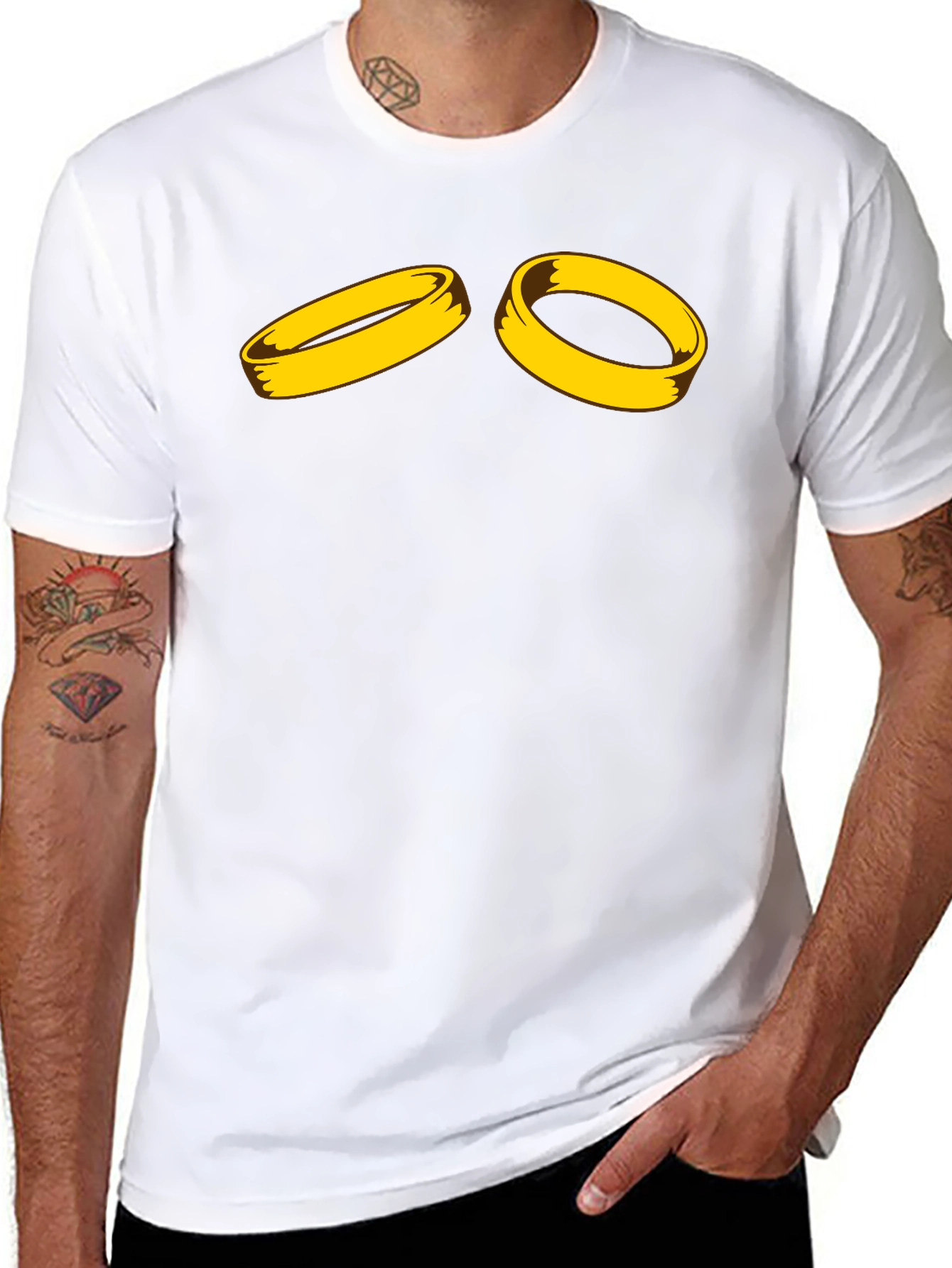 Golden Ring Graphic Black T-Shirt