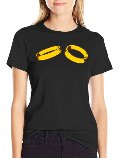 Golden Ring Graphic Black T-Shirt
