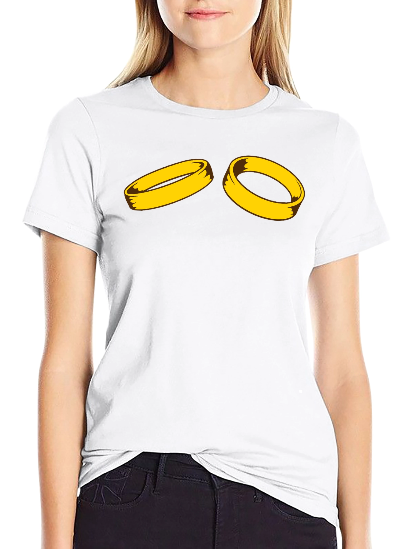Golden Ring Graphic Black T-Shirt
