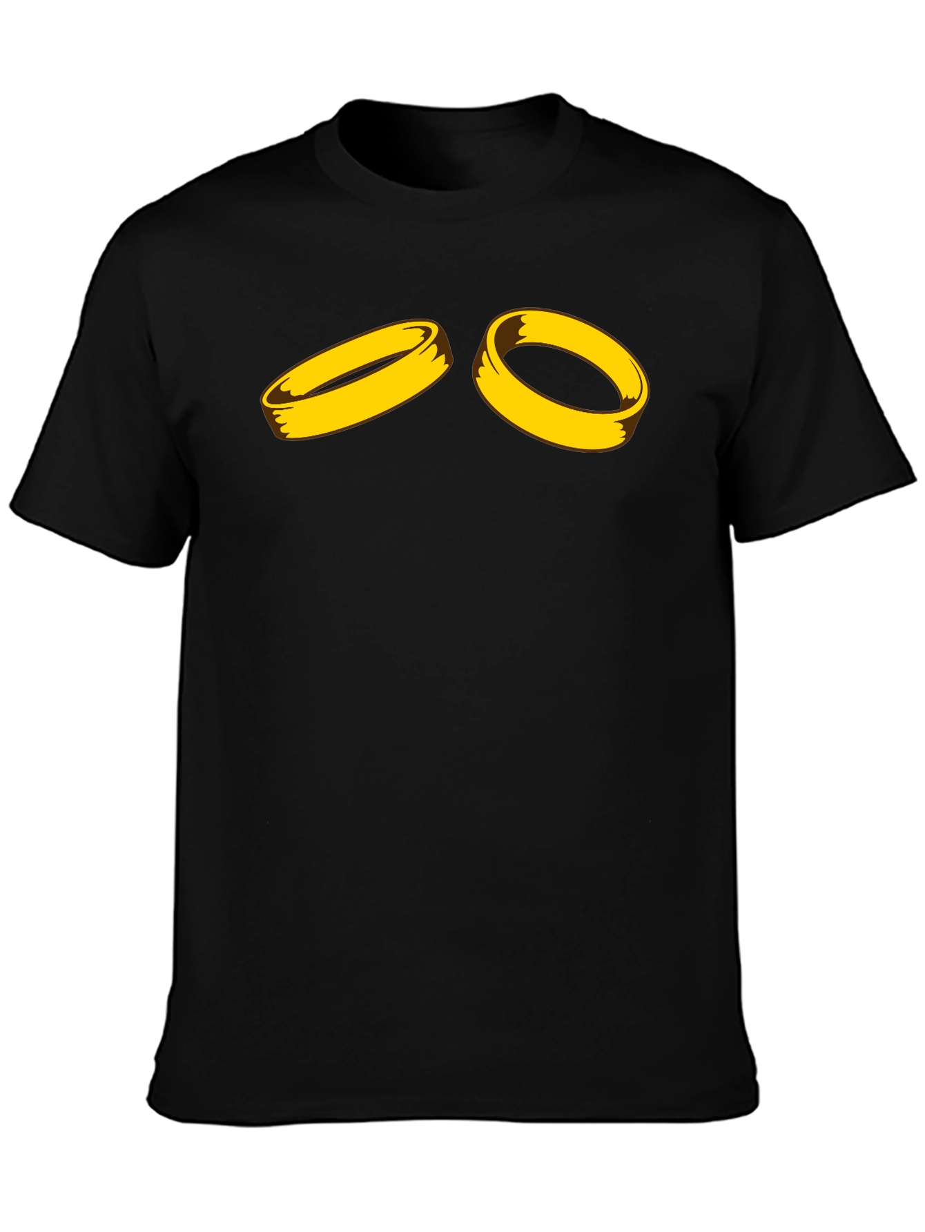 Golden Ring Graphic Black T-Shirt