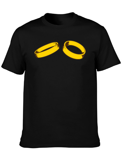 Golden Ring Graphic Black T-Shirt
