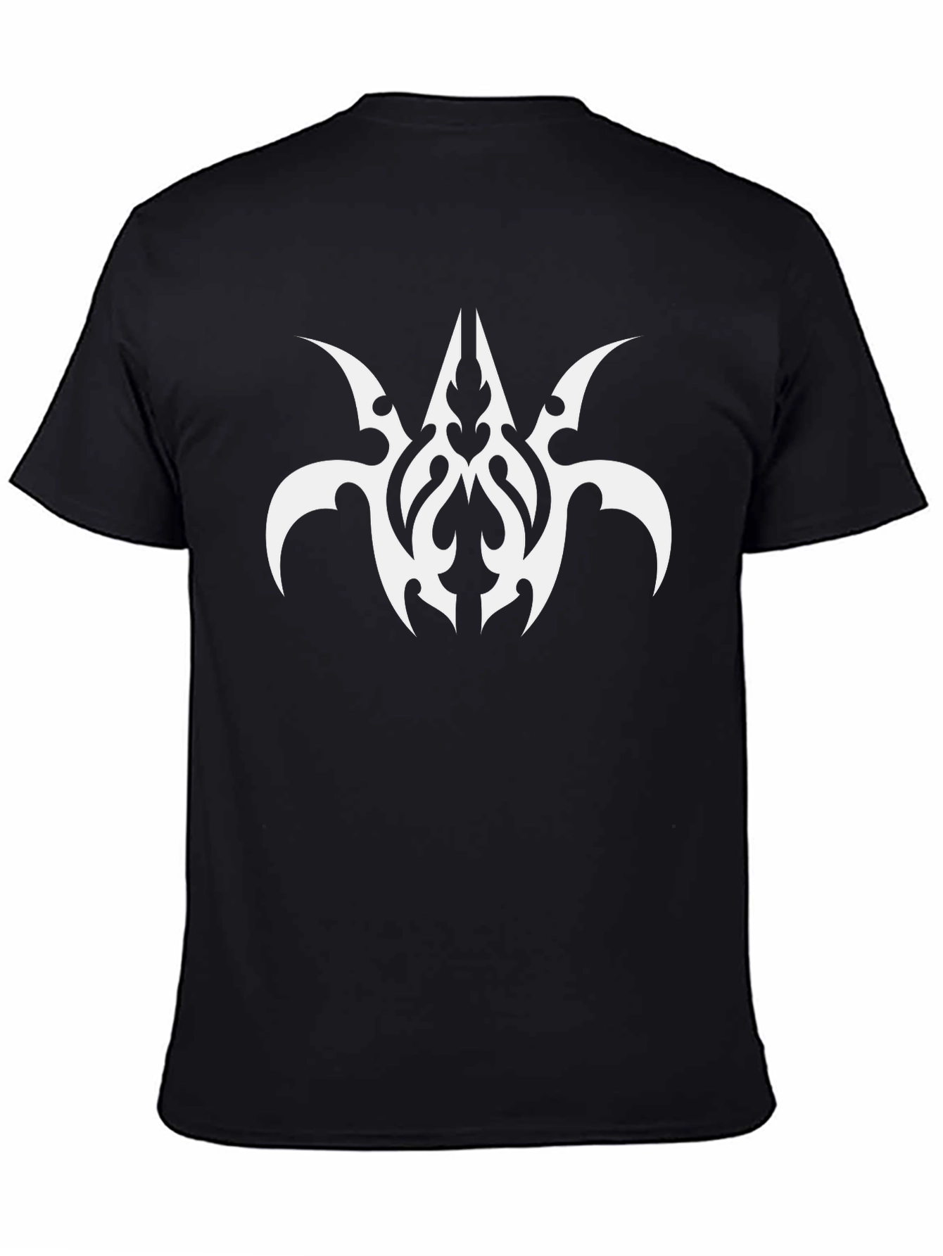 Black T-Shirt with Abstract White Graphic