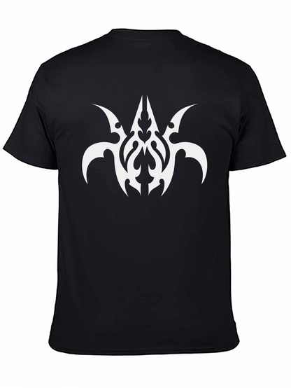 Black T-Shirt with Abstract White Graphic