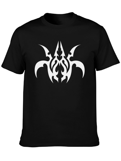 Black T-Shirt with Abstract White Graphic