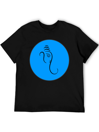Ganesh Graphic T-Shirt - Blue Circle Design