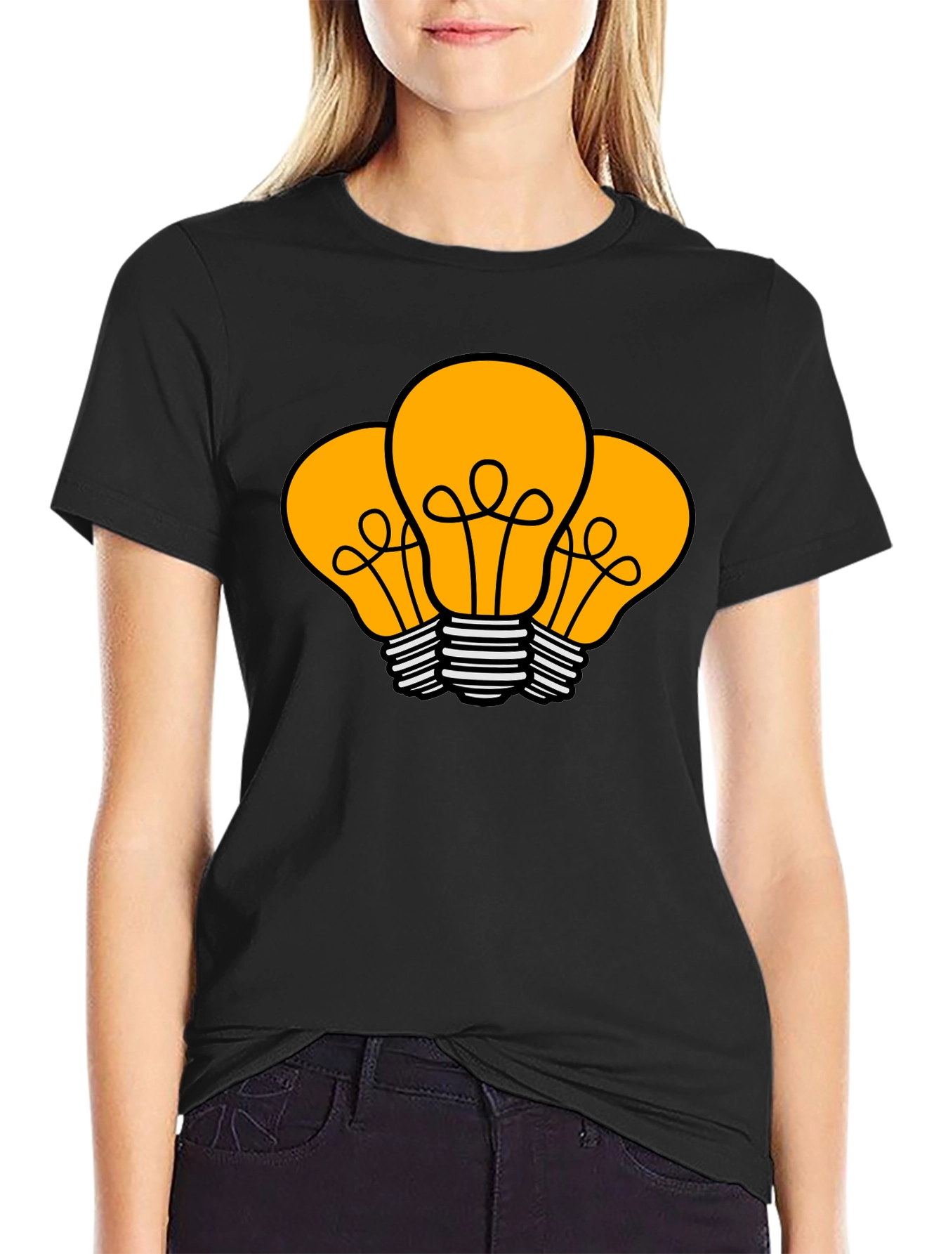 Idea Bulb Graphic T-Shirt - Black Cotton Tee