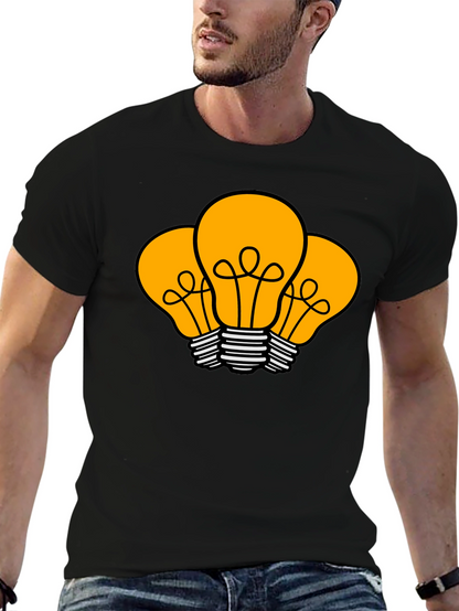 Idea Bulb Graphic T-Shirt - Black Cotton Tee