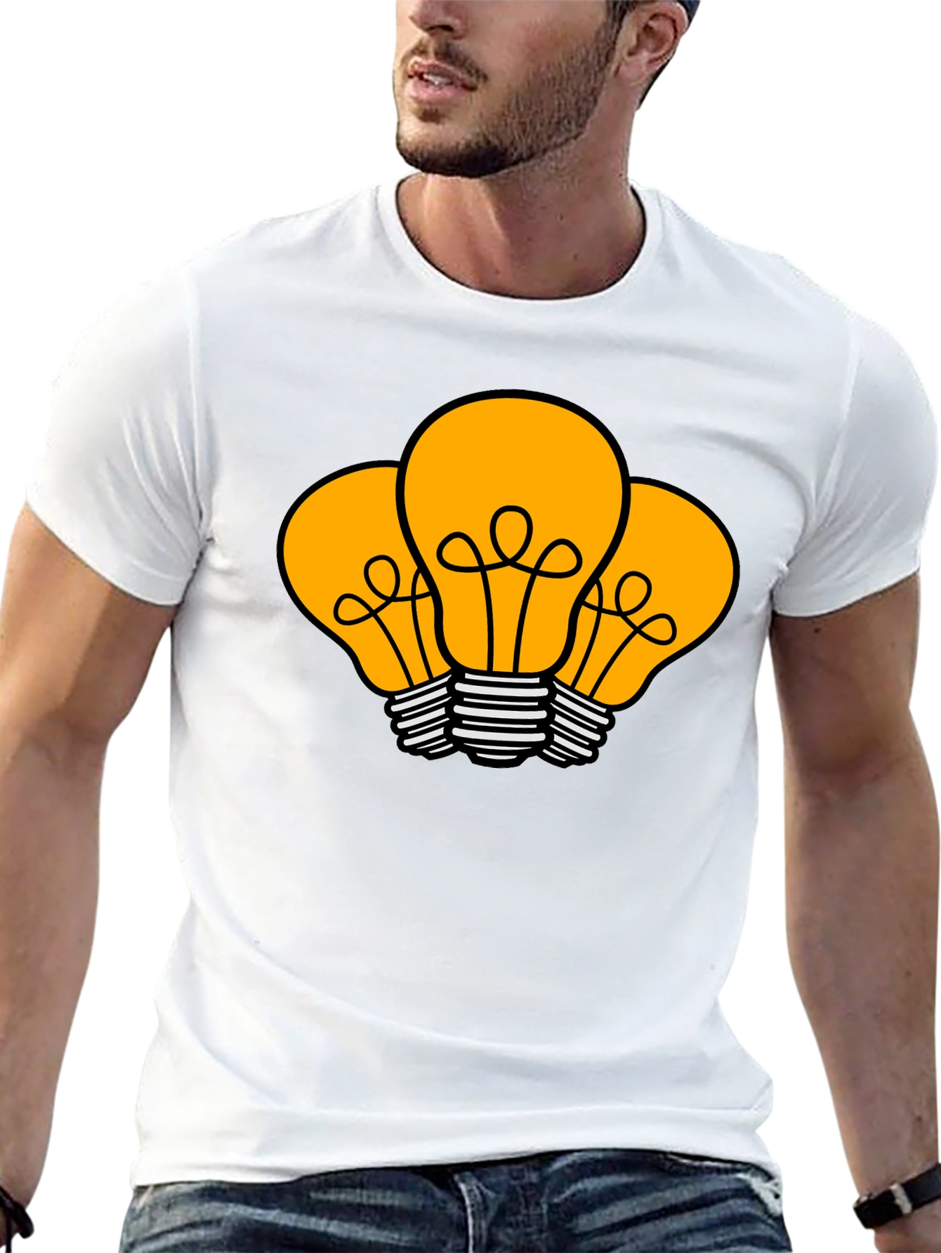 Idea Bulb Graphic T-Shirt - Black Cotton Tee