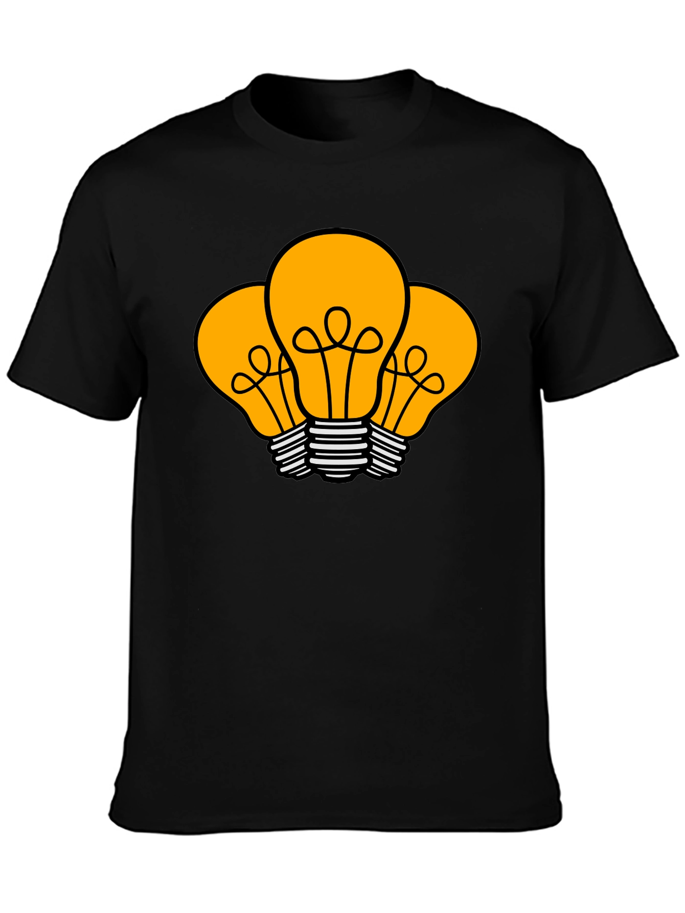 Idea Bulb Graphic T-Shirt - Black Cotton Tee
