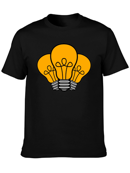 Idea Bulb Graphic T-Shirt - Black Cotton Tee