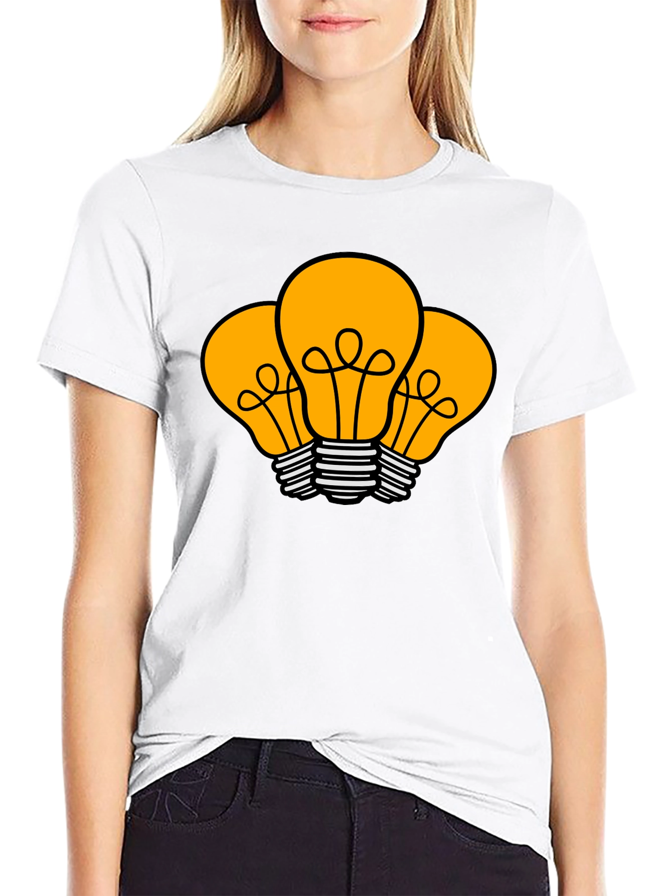 Idea Bulb Graphic T-Shirt - Black Cotton Tee