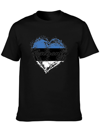 Estonia Flag Heart T-Shirt