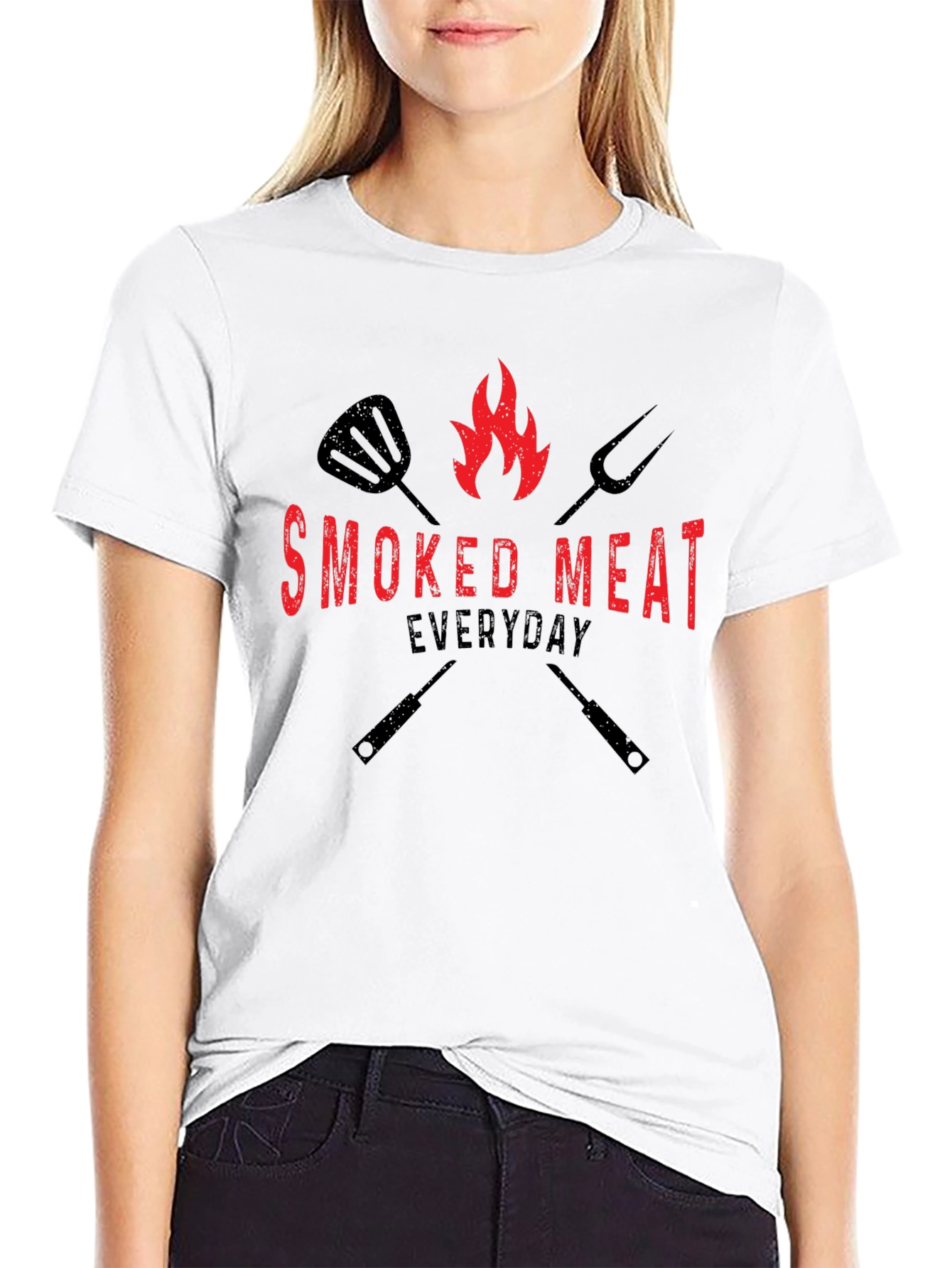 Smoked Meat Everyday Black Graphic Tee