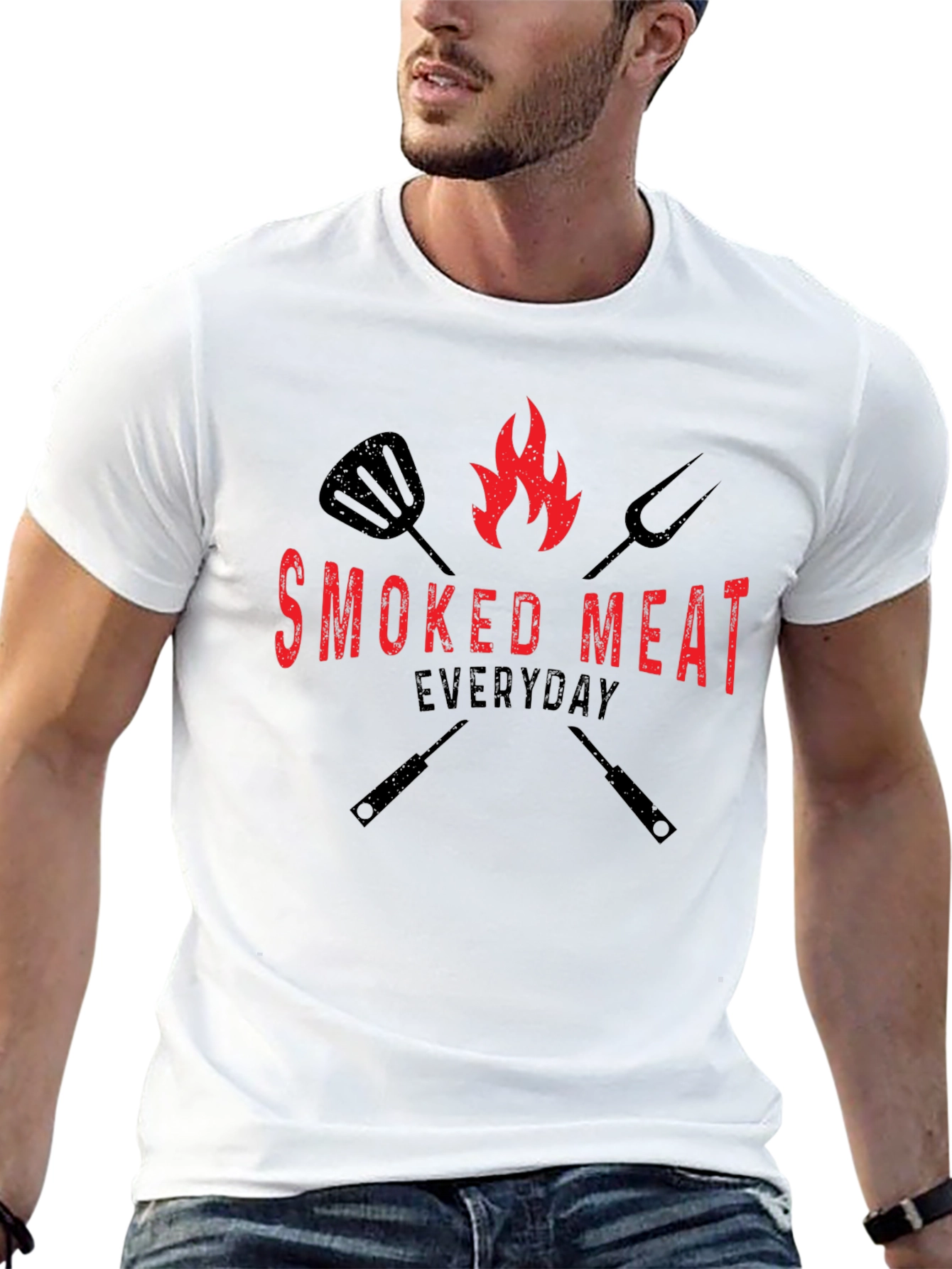 Smoked Meat Everyday Black Graphic Tee