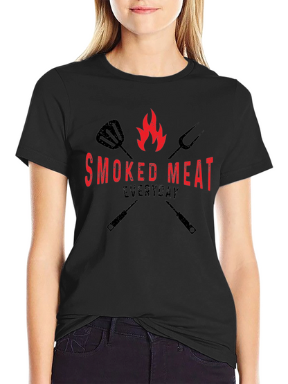 Smoked Meat Everyday Black Graphic Tee
