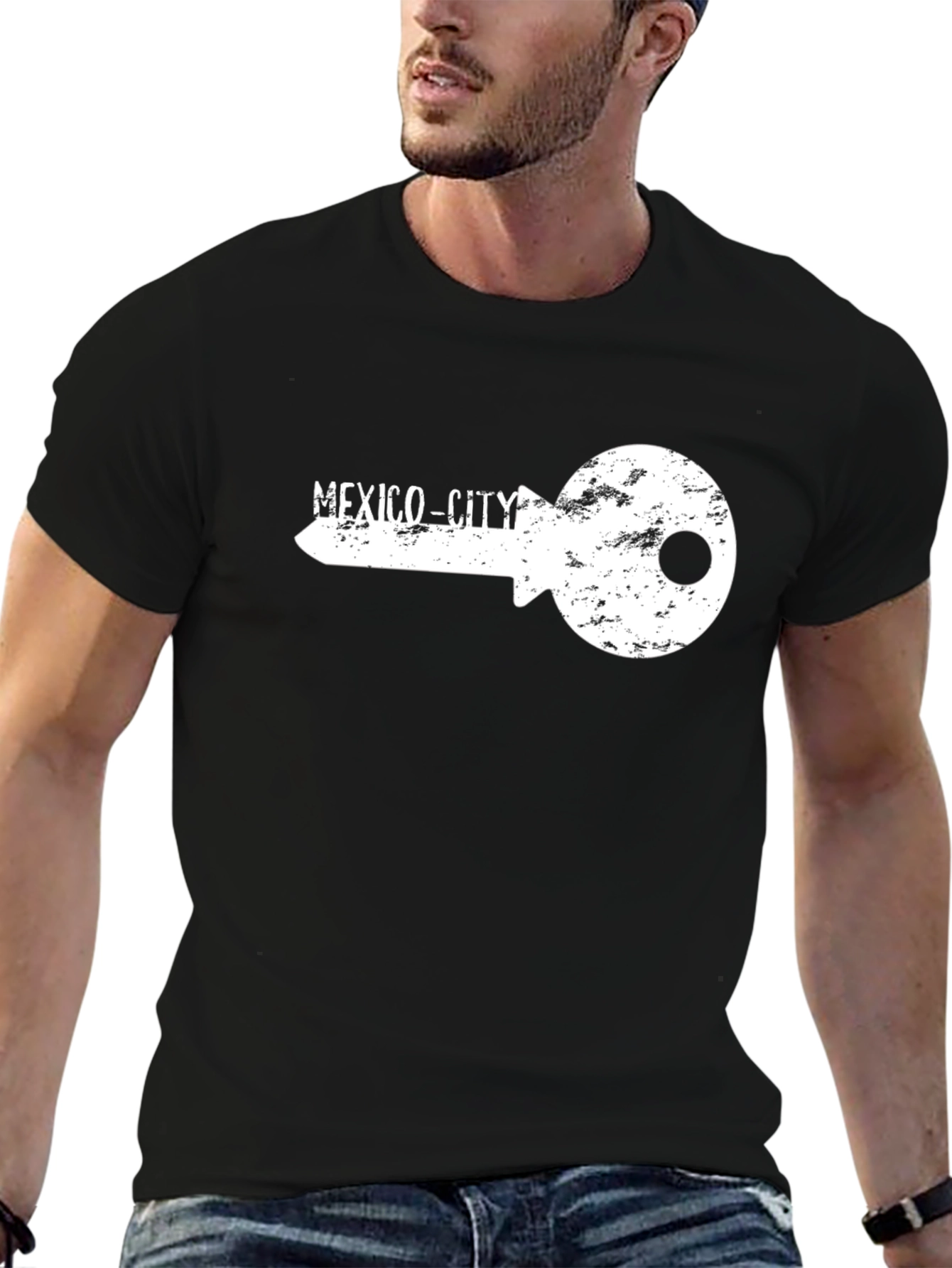 Mexico City Key Graphic Black T-Shirt