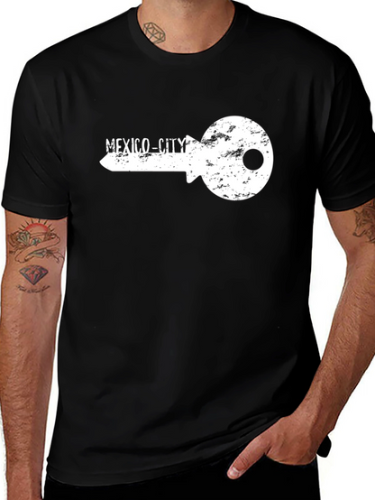 Mexico City Key Graphic Black T-Shirt