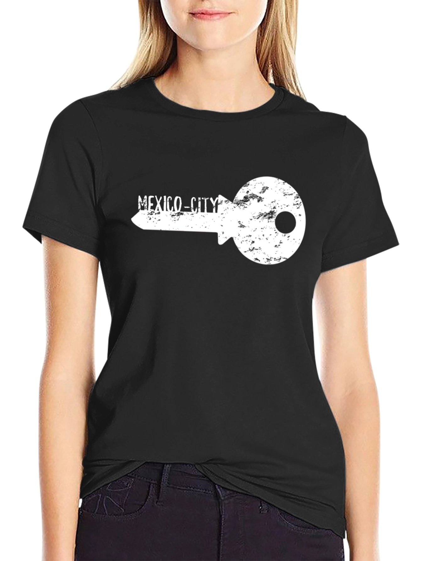 Mexico City Key Graphic Black T-Shirt