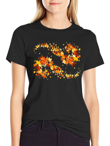 Autumn Leaves Swirl Graphic T-Shirt