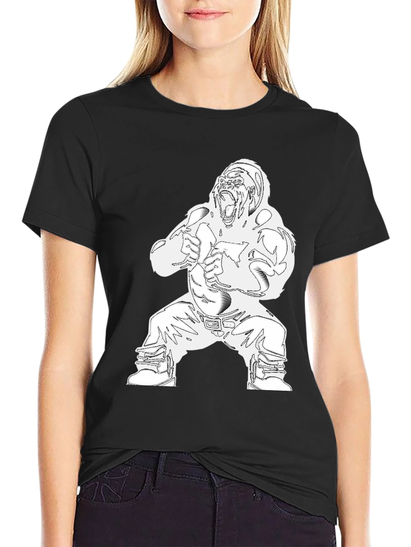 Graphic Gorilla Print Mens T-Shirt