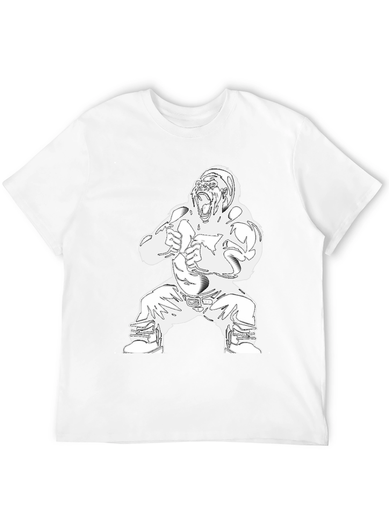Graphic Gorilla Print Mens T-Shirt