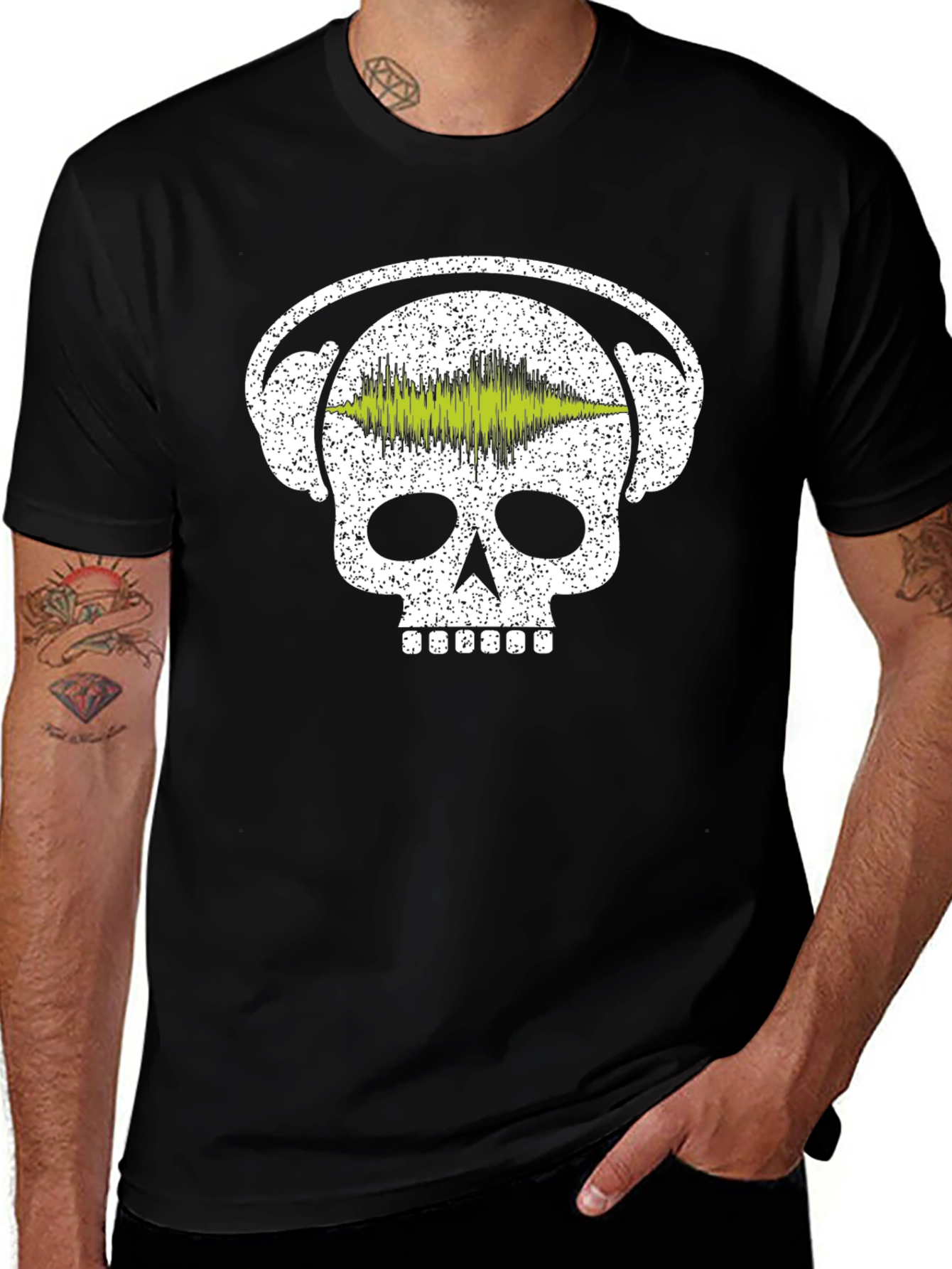 Skull DJ Headphone T-Shirt - Music Lover Tee